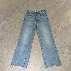 Aritzia Light Blue High-Rise Wide-Leg Jeans